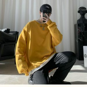 Y2K Aesthetic Oversized Sweatshirt - Retro 2000s Fashion Essential