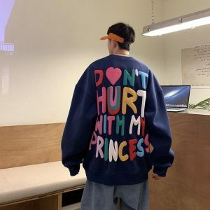 Y2K Aesthetic Soft Boy Printed Sweatshirt - Retro 2000s Style Top