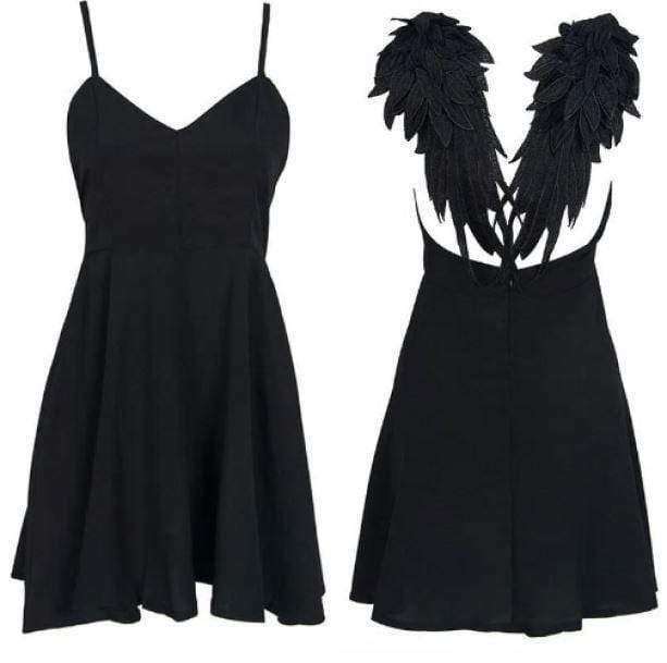 Y2K Angel Wings Dress - Trendy 2000s Fashion Aesthetic Outfit