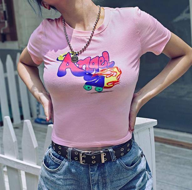 Y2K Baby Girl Tee: Retro 2000s Fashion for Trendy Outfits