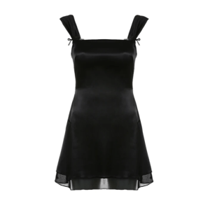 Y2K Black Mini Dress - Trendy 2000s Fashion with a Modern Twist