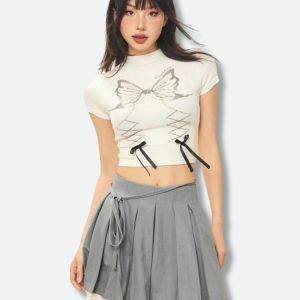 Y2K Butterfly Crop Top - Trendy 2000s Style Aesthetic Clothing