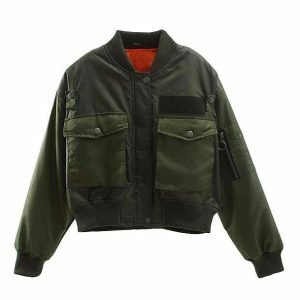 Y2K Fashion Army Girl Jacket - Trendy 2000s Style Outerwear