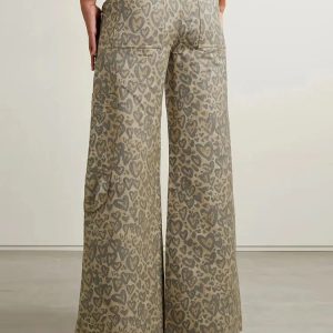 Y2K Fashion Baddie Leopard Cut-Out Pants - Trendy 2000s Style Outfit