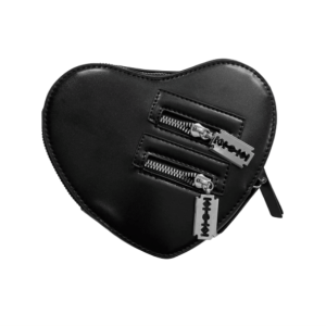 Y2K Fashion Black Heart Crossbody Bag - Trendy 2000s Style Accessory