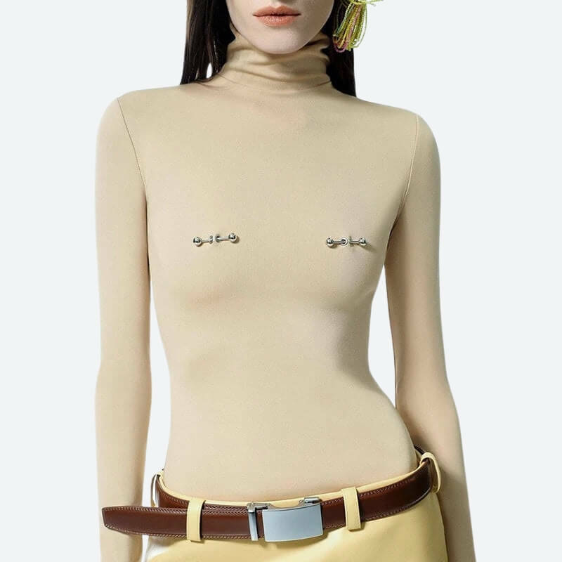 Y2K Fashion Bodycon Piercing Top - Trendy 2000s Style Aesthetic