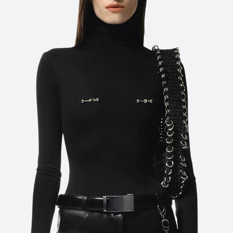 Y2K Fashion Bodycon Piercing Top - Trendy 2000s Style Aesthetic