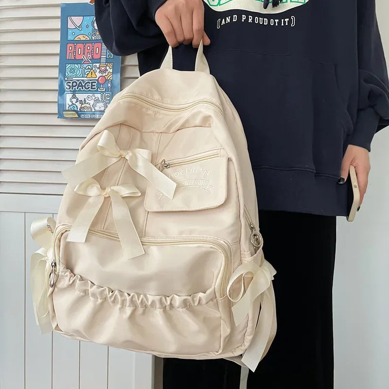 Y2K Fashion Bow School Backpack - Trendy 2000s Style for Every Occasion