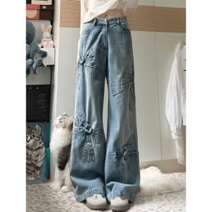 Y2K Fashion Bow Tie Jeans: Trendy 2000s Style for Unique Outfits