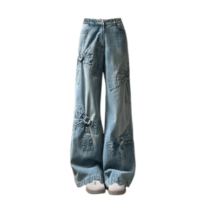 Y2K Fashion Bow Tie Jeans: Trendy 2000s Style for Unique Outfits