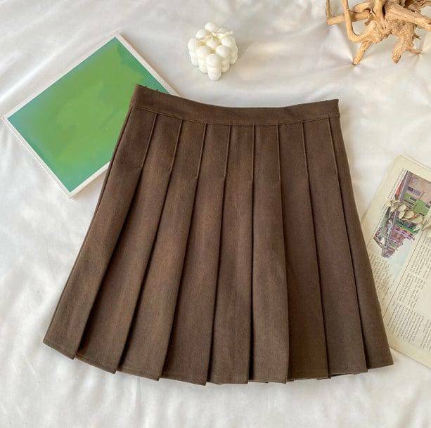 Y2K Fashion Brown College Skirt - Trendy 2000s Style for Modern Looks