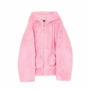 Y2K Fashion Bunny Ears Jacket - Trendy 2000s Style Outerwear