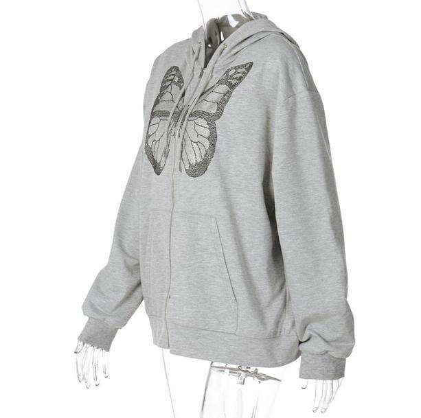 Y2K Fashion Butterfly Hoodie - Trendy 2000s Style for Unique Outfits