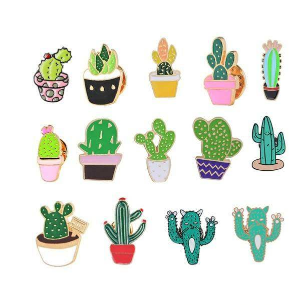 Y2K Fashion Cactus Collection Pins - Trendy 2000s Style Accessories