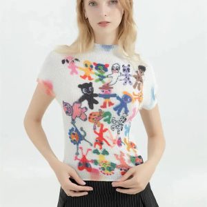 Y2K Fashion Cartoon Figures Printed Top - Trendy 2000s Style Tee