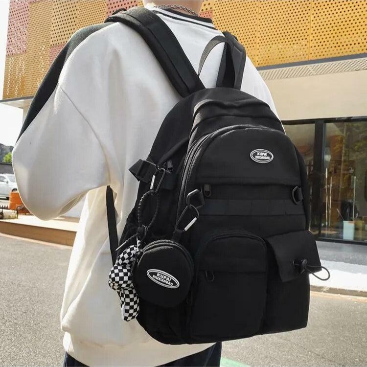 Y2K Fashion Casual School Backpack with Extra Pockets - 2000s Style