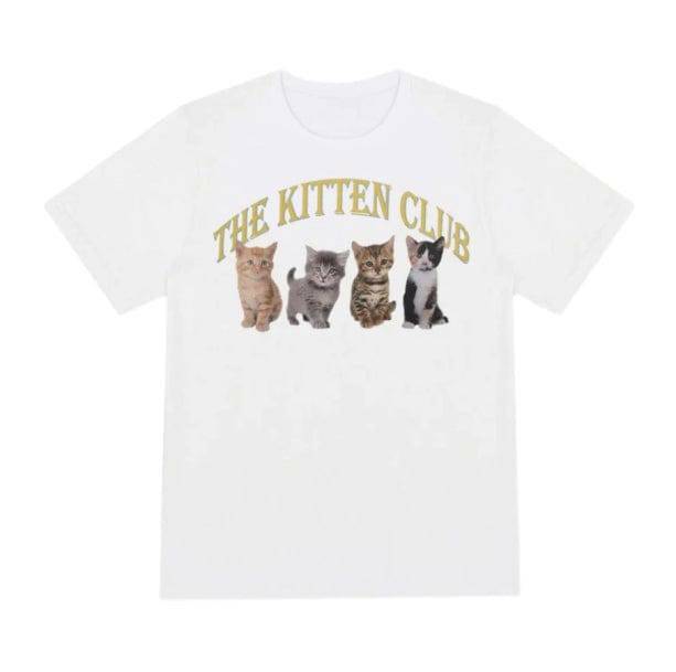 Y2K Fashion Cat Club T-Shirt - Trendy 2000s Style Graphic Tee