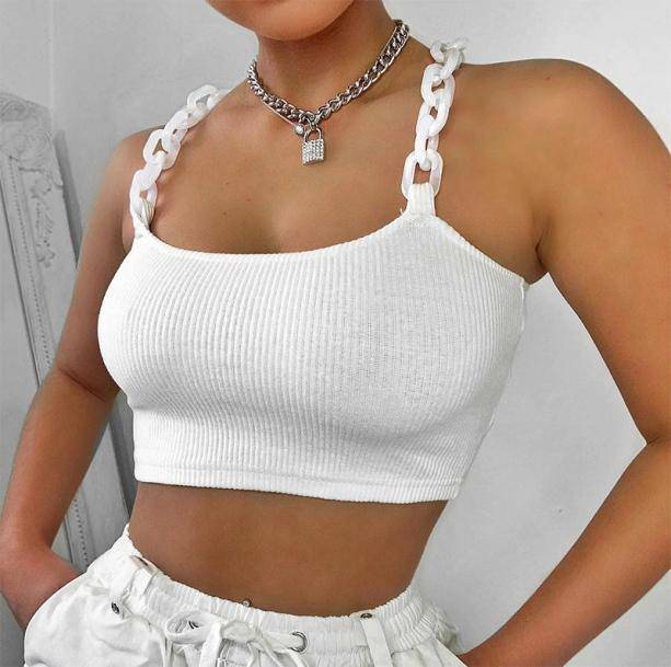 Y2K Fashion Chain Strap Top - Trendy 2000s Style for Effortless Aesthetic