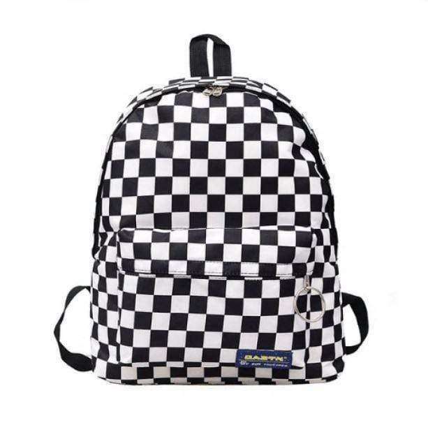 Y2K Fashion Checkerboard Backpack - Trendy 2000s Style Accessory