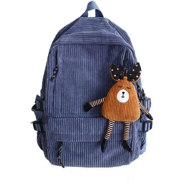 Y2K Fashion Classic Corduroy Backpack - Retro 2000s Style Essential