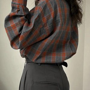 Y2K Fashion Classic Plaid Shirt - Retro 2000s Style for Trendy Looks