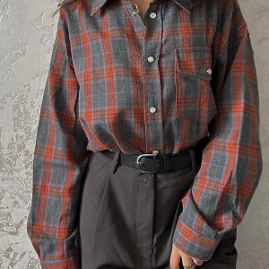 Y2K Fashion Classic Plaid Shirt - Retro 2000s Style for Trendy Looks