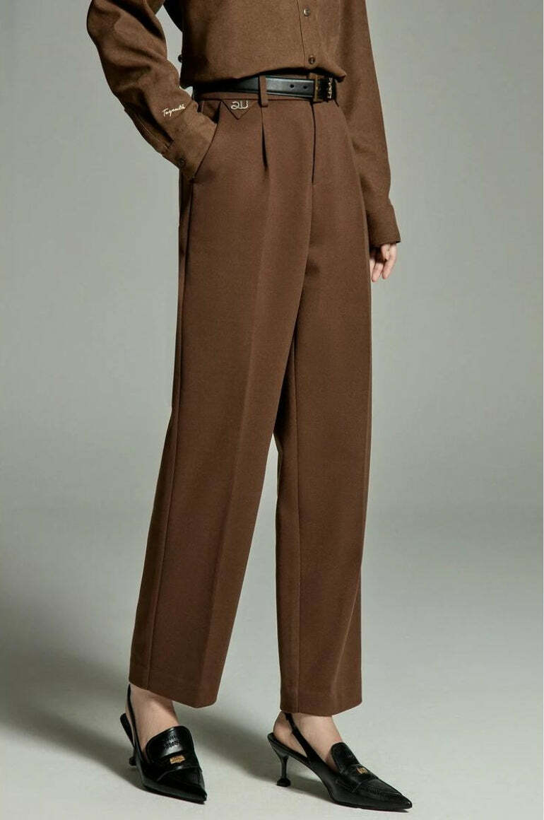 Y2K Fashion Classiccore Tailored Suit Pants - 2000s Style Essential