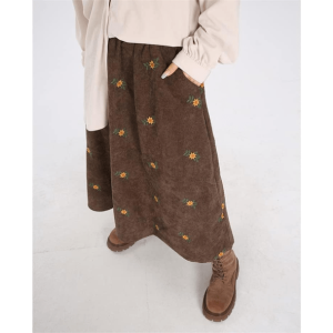 Y2K Fashion Corduroy Floral Skirt - Trendy 2000s Style Outfit