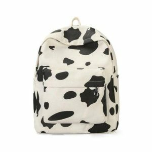 Y2K Fashion Cow's Milk Backpack: Trendy 2000s Style for Every Outfit