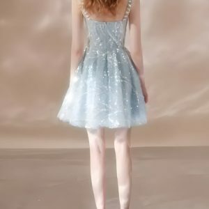 Y2K Fashion Crystal Strap Sequin Mini Dress - 2000s Style Glam