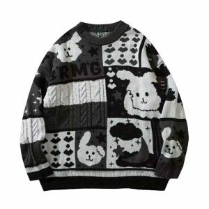 Y2K Fashion Cute Bunny Sweater - Trendy 2000s Style for Every Occasion