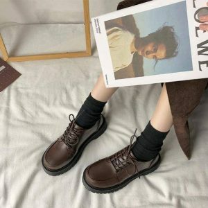 Y2K Fashion Dark Academia Shoes: Trendy 2000s Style Footwear