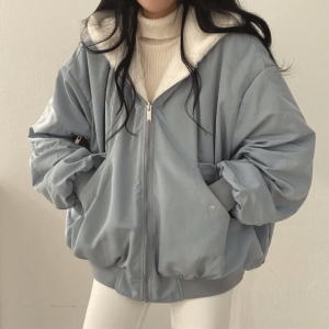 Y2K Fashion Double-Sided Hooded Jacket: Trendy 2000s Style Outerwear