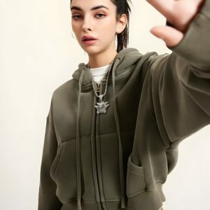 Y2K Fashion Double Zip-Up Cropped Hoodie - Trendy 2000s Style Essential