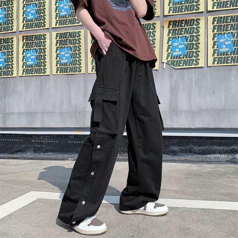 Y2K Fashion Elastic Waist Wide Leg Cargo Pants - 2000s Style Trend