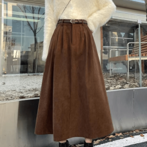 Y2K Fashion Fall Corduroy Skirt - Trendy 2000s Style for Every Occasion