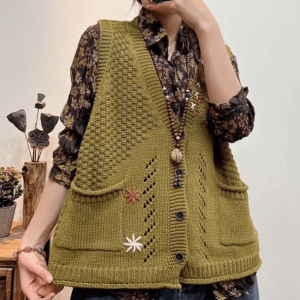 Y2K Fashion Goblincore Vest Sweater - 2000s Style Aesthetic Outfit