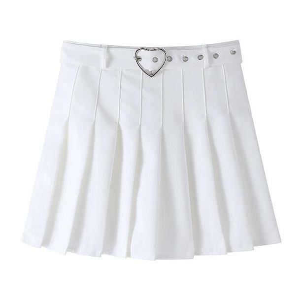 Y2K Fashion Heart Buckle Mini Skirt - Trendy 2000s Style Outfit