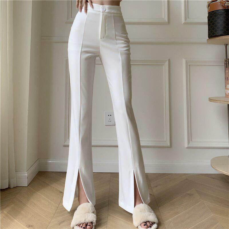 Y2K Fashion Hem Split Pants - Trendy 2000s Style for Modern Looks