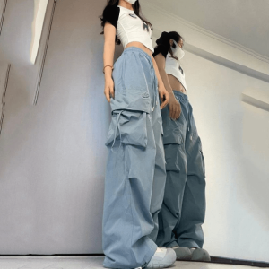 Y2K Fashion Hip Hop Cargo Pants - Trendy 2000s Style for Women