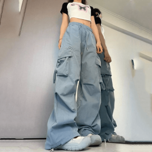 Y2K Fashion Hip Hop Cargo Pants - Trendy 2000s Style for Women