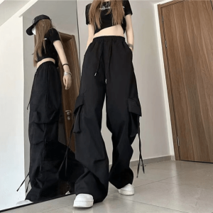 Y2K Fashion Hip Hop Cargo Pants - Trendy 2000s Style for Women