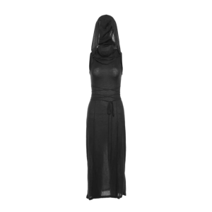 Y2K Fashion Hooded Slit Maxi Dress - Trendy 2000s Style Outfit