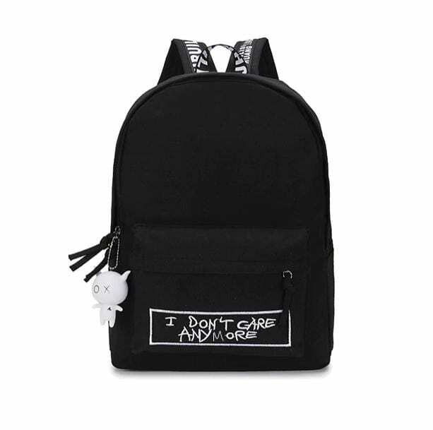 Y2K Fashion I Don't Care Anymore Backpack - 2000s Style Aesthetic