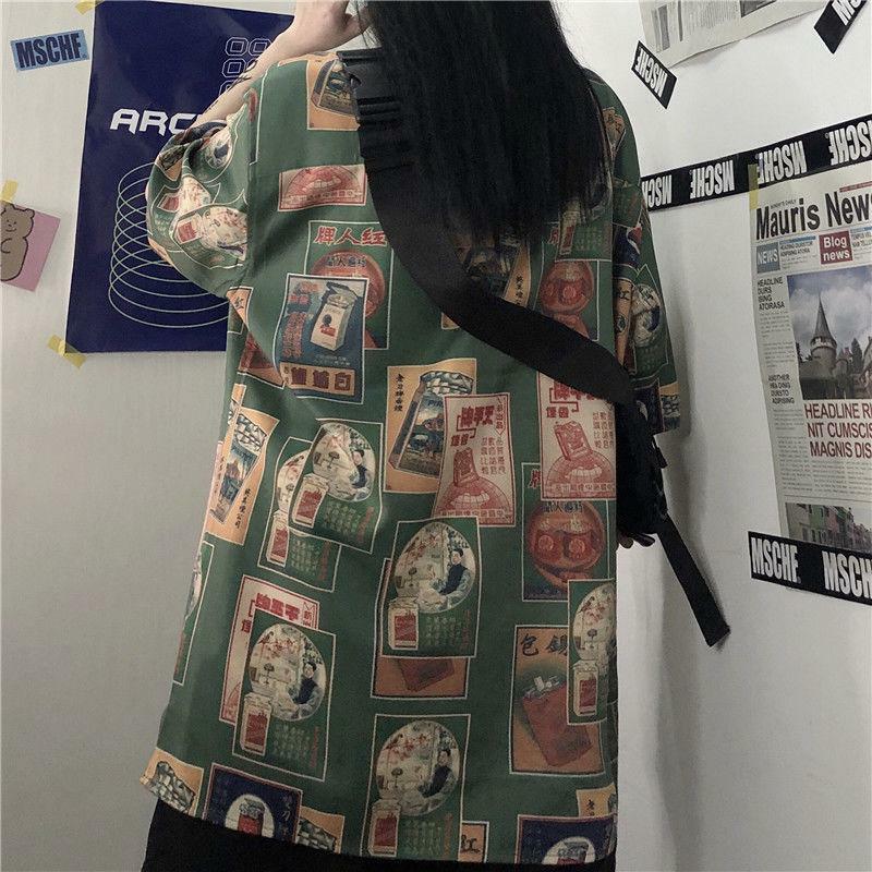 Y2K Fashion Japanese Figure Print Shirt - Trendy 2000s Style Top