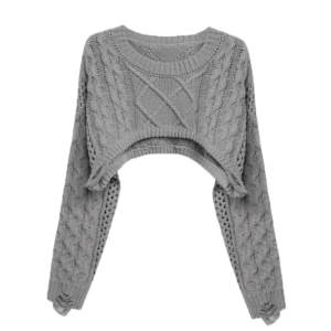 Y2K Fashion Knitted Super Cropped Sweater - Trendy 2000s Style Top