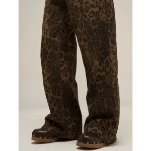 Y2K Fashion Leopard Print Loose Pants - Trendy 2000s Style Outfit