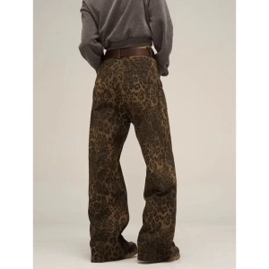 Y2K Fashion Leopard Print Loose Pants - Trendy 2000s Style Outfit