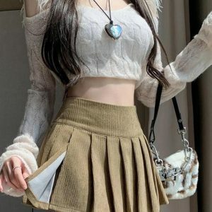 Y2K Fashion Light Academia Mini Skort - Trendy 2000s Style Outfit