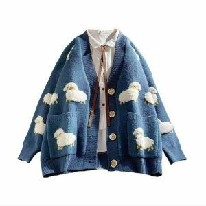 Y2K Fashion Little Lamb Cardigan: Trendy 2000s Style for Every Occasion